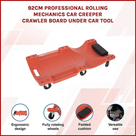 92cm Professional Rolling Mechanics Car Creeper Crawler Board Under Car Tool Tools Kings Warehouse