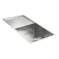 960x450mm Handmade Stainless Steel Undermount / Topmount Kitchen Sink with Waste Furniture Kings Warehouse