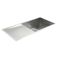 960x450mm Handmade Stainless Steel Undermount / Topmount Kitchen Sink with Waste Furniture Kings Warehouse