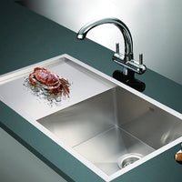 960x450mm Handmade Stainless Steel Undermount / Topmount Kitchen Sink with Waste Furniture Kings Warehouse