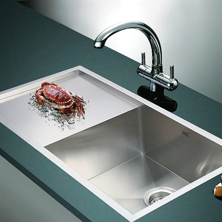 960x450mm Handmade Stainless Steel Undermount / Topmount Kitchen Sink with Waste Furniture Kings Warehouse