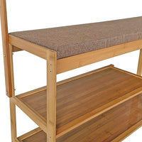 97x168cm Hallway Bench Coat Rack Stand Multifunctional Hall Shelf Entryway Furniture Kings Warehouse