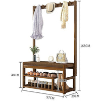 97x168cm Hallway Bench Coat Rack Stand Multifunctional Hall Shelf Entryway Furniture Kings Warehouse