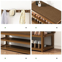 97x168cm Hallway Bench Coat Rack Stand Multifunctional Hall Shelf Entryway Furniture Kings Warehouse