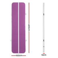 Everfit 4M Air Track Gymnastics Tumbling Exercise Cheerleading Mat Inflatable Purple