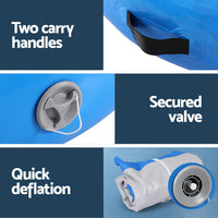1m Air Track Spot Inflatable Gymnastics Tumbling Mat Round Blue
