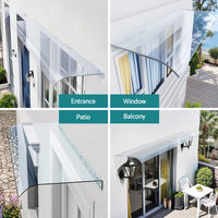 Instahut Window Door Awning 0.4mx1m Transparent