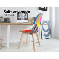 Artiss Dining Chairs Set of 4 Fabric Retro Replica DSW