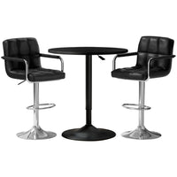 Artiss Bar Table and Stools Set Dining Desk Kitchen Chairs Cafe Pub