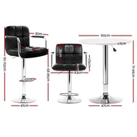 Artiss Bar Table and Stools Set Dining Desk Kitchen Chairs Cafe Pub