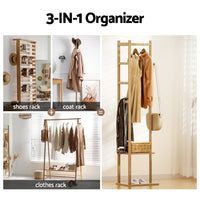 Artiss Clothes Rack Airer Coat Stand Bamboo