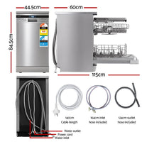 Devanti 10 Place Settings Freestanding Dishwasher Silver