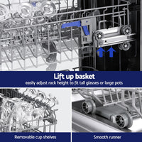 Devanti 10 Place Settings Freestanding Dishwasher Silver