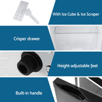 Devanti 122L Two Door Bar Fridge Mini Fridge with Freezer Black