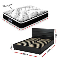 Artiss RGB LED Queen Bed Frame with 32cm Giselle Mattress Set