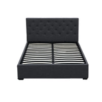 Bed Frame Double Size Gas Lift Charcoal VILA