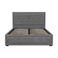 Bed Frame Double Size Gas Lift Grey TIYO