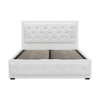 Bed Frame Double Size Gas Lift White TIYO
