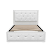 Bed Frame King Single Size Gas Lift White TIYO