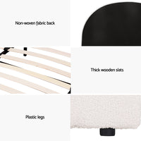 Artiss Bed Frame Gas Lift Strorage Beds Base Platform Boucle Fabric Double ELLA