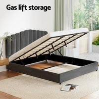 Bed Frame King Size Velvet Grey FION