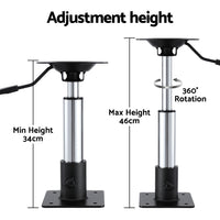 Seamanship Boat Seat Pedestal 34-46cm Adjustable Gas Lift 360 Degrees Swivel