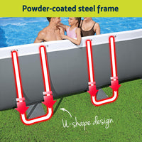 Bestway Swimming Pool Steel Frame Pool Set w/ Filter Pump Ladder Cover 488x244cm
