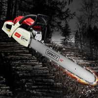 Giantz Chainsaw Petrol 92CC 24" Bar Commercial E-Start Pruning Chain Saw