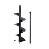 GIANTZ Post Hole Digger Auger Drill Bit 300mm with 80cm Extension Shaft Black