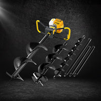 74CC Post Hole Digger Petrol Motor Drill Extension Auger Bits Kits