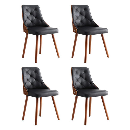 1 Set of 4 Artiss Dining Chairs Black PU