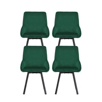 Artiss Dining Chairs Set of 4 Velvet Swivel Base Green