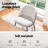 1 Artiss Dining Table and 4 Chairs Set White Sherpa