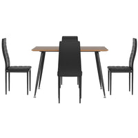1 Artiss Dining Table and 4 Chairs Set Rectangle Metal
