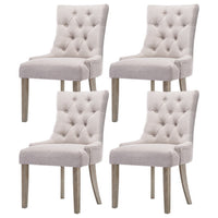 Artiss Dining Chairs Set of 4 Linen French Provincial Beige