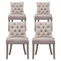 Artiss Dining Chairs Set of 4 Linen French Provincial Beige