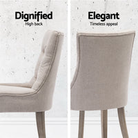 Artiss Dining Chairs Set of 4 Linen French Provincial Beige