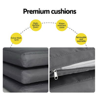 Gardeon Outdoor Dining Set 5 Piece Aluminum Extendable Table Setting White