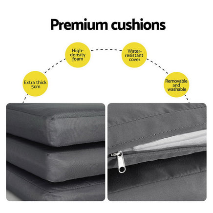 Gardeon Outdoor Dining Set 5 Piece Aluminum Extendable Table Setting White