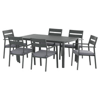 Gardeon Outdoor Dining Set 7 Piece Aluminum Table Chairs Setting Black