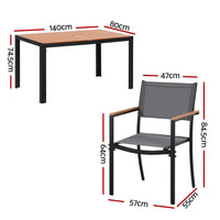 Gardeon 7PCS Outdoor Dining Set Table and Chairs Patio Garden Furniture Bistro Set