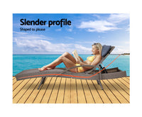 Outdoor Sun Lounge Furniture Day Bed Wicker Pillow Sofa Set