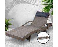 Outdoor Sun Lounge Furniture Day Bed Wicker Pillow Sofa Set