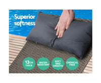 Set of 2 Sun Lounge Outdoor Furniture Wicker Lounger Rattan Day Bed Garden Patio Grey