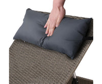 Set of 2 Sun Lounge Outdoor Furniture Wicker Lounger Rattan Day Bed Garden Patio Grey