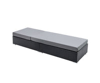 Sun Lounge Wicker Lounger Outdoor Furniture Rattan Garden Day Bed Sofa Black