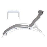 Gardeon 3PC Sun Lounge Outdoor Lounger Table Chairs Steel Patio Furniture Garden