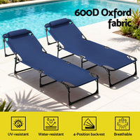 Gardeon Sun Lounger Folding Lounge Beach Chair Patio Outdoor Furniture