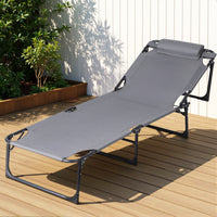 Gardeon Sun Lounger Folding Lounge Beach Chair Patio Outdoor Furniture