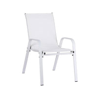 Gardeon 4PC Outdoor Dining Chairs Stackable Lounge Chair Patio Furniture White